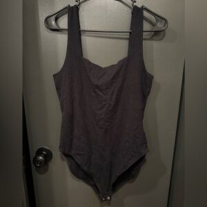 Black square neckline bodysuit